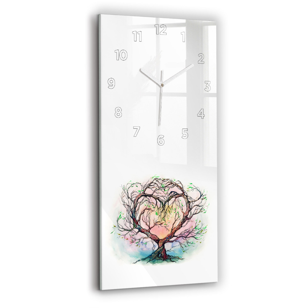 Négyszögletes üvegóra A természet fa szíve