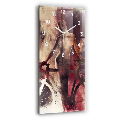 Függőleges üvegóra Nő és kerékpár