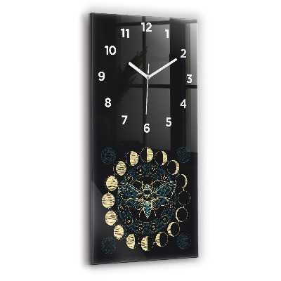 Négyszögletes üvegóra Holdfázisok és rovarok