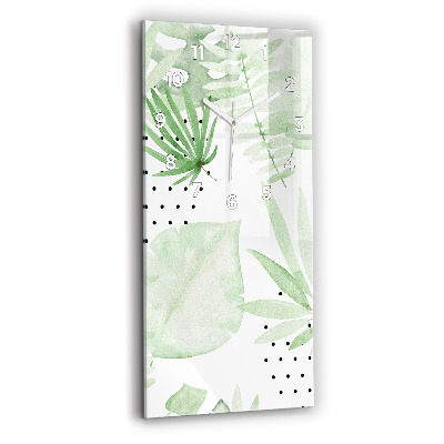 Függőleges üvegóra Zöld levelek