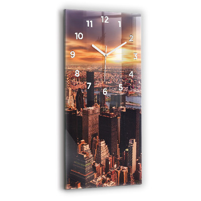 Téglalap alakú üvegóra Panoráma a naplemente városra