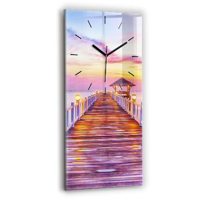 Függőleges üvegóra 30x60 Híd a kikötőben este