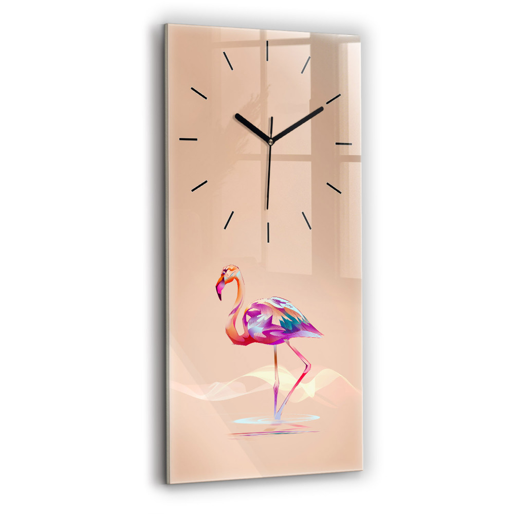 Négyszögletes fali üvegóra 30x60 Flamingo illusztráció