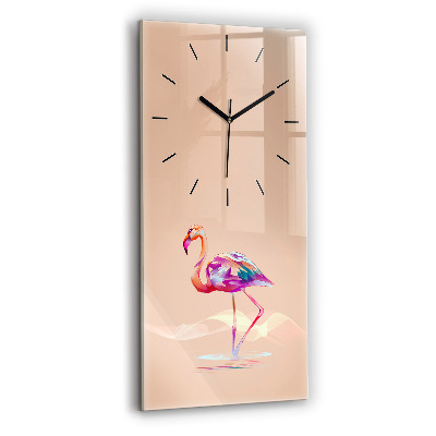 Négyszögletes fali üvegóra 30x60 Flamingo illusztráció