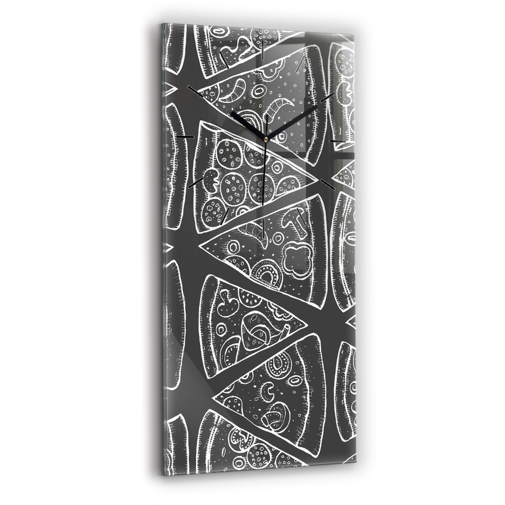 Négyszögletes fali üvegóra 30x60 Festett pizza