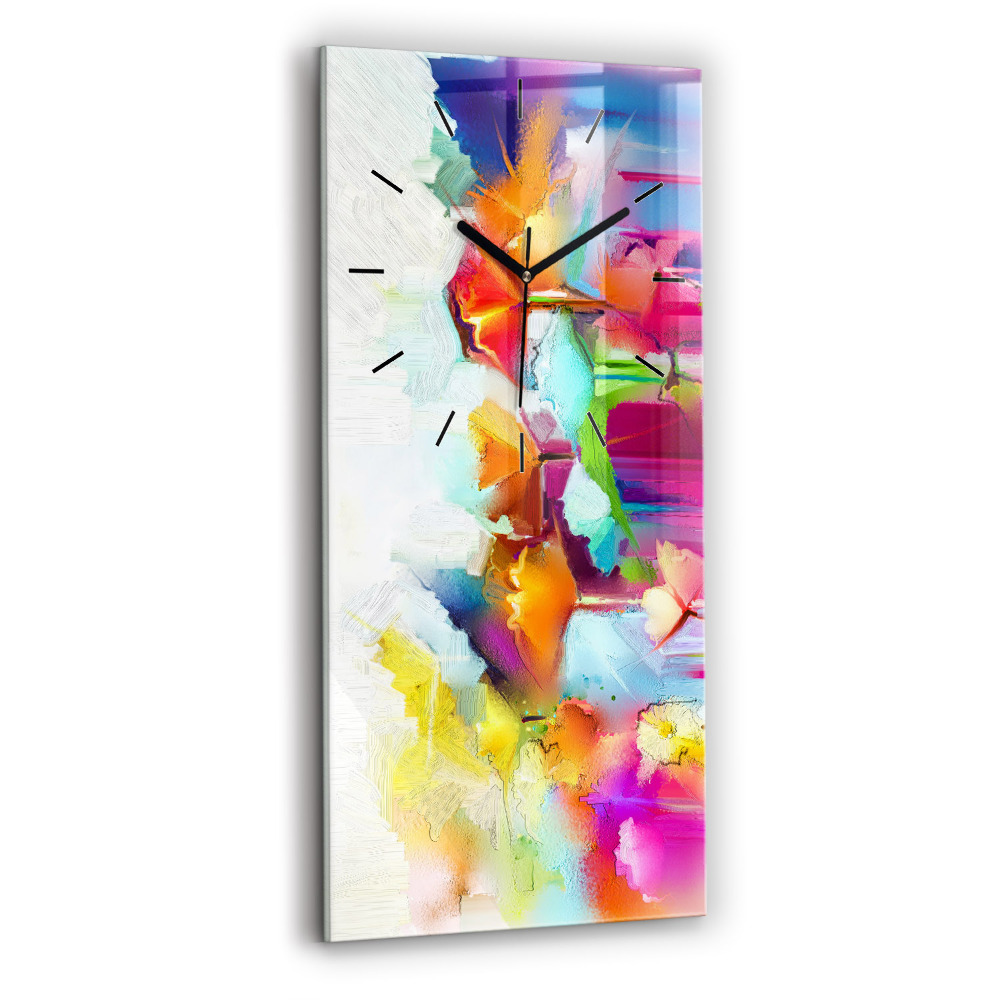 Négyszögletes üvegóra 30x60 Absztrakt virágok