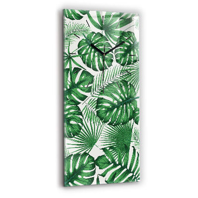 Függőleges üvegóra 30x60 Monstera levelek