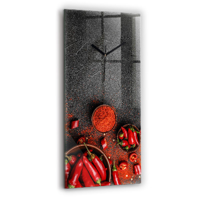 Négyszögletes üvegóra 30x60 piros paprikák