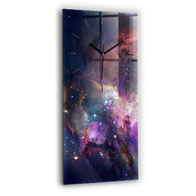 Négyszögletes fali üvegóra 30x60 Galaxis és csillagok