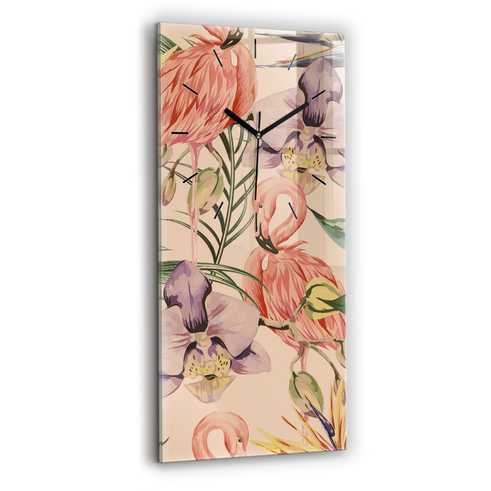 Négyszögletes üvegóra 30x60 Trópusi pálmalevél