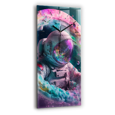 Függőleges üvegóra 30x60 Űrhajós és színes felhők