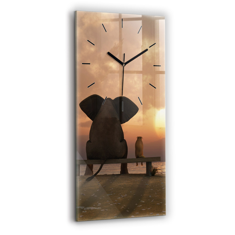 Téglalap alakú üvegóra 30x60 Állatok és naplemente