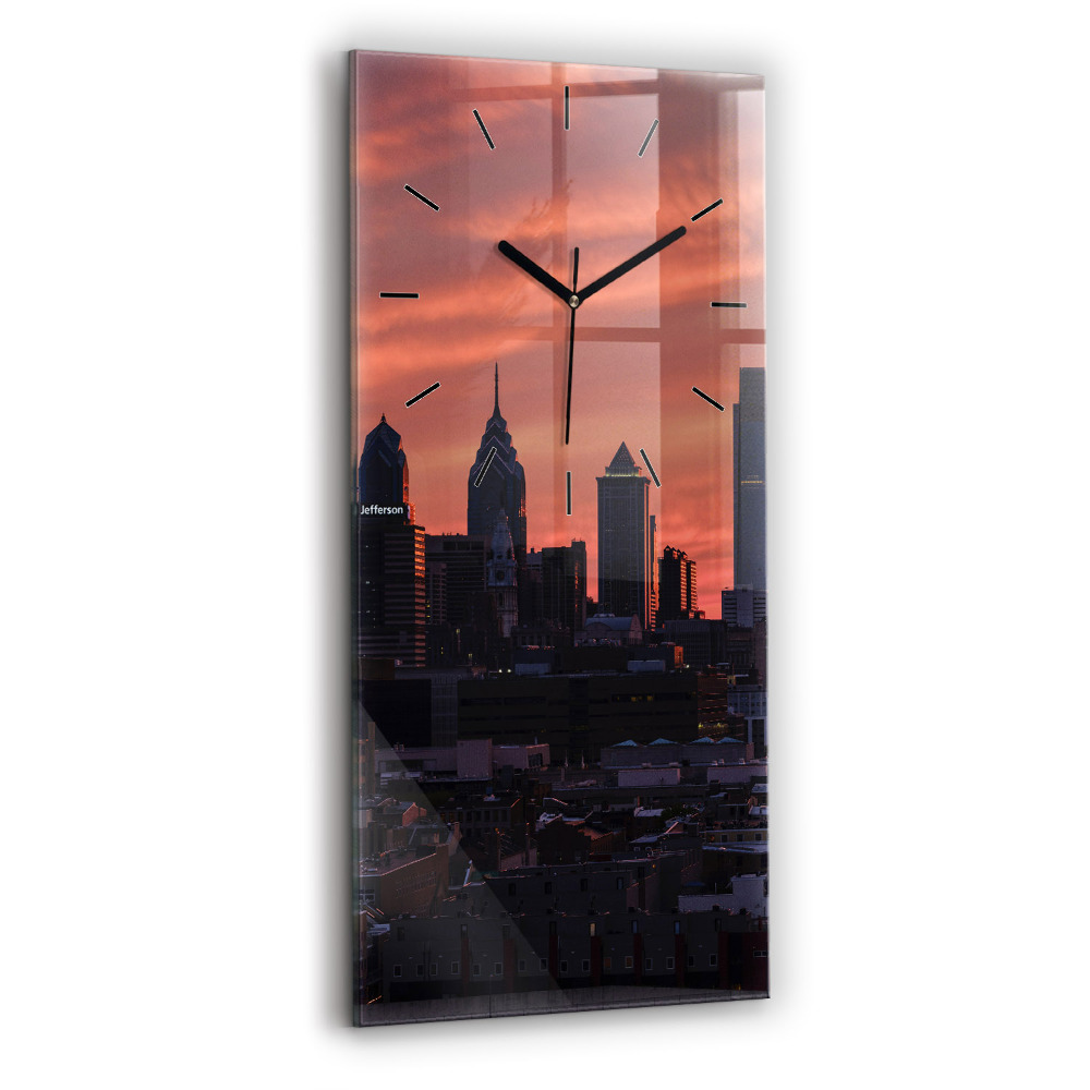 Téglalap alakú üvegóra 30x60 Philadelphia város látképe