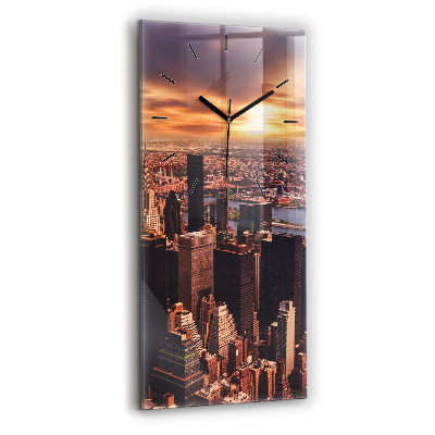 Téglalap alakú üvegóra 30x60 Panoráma a naplemente városra