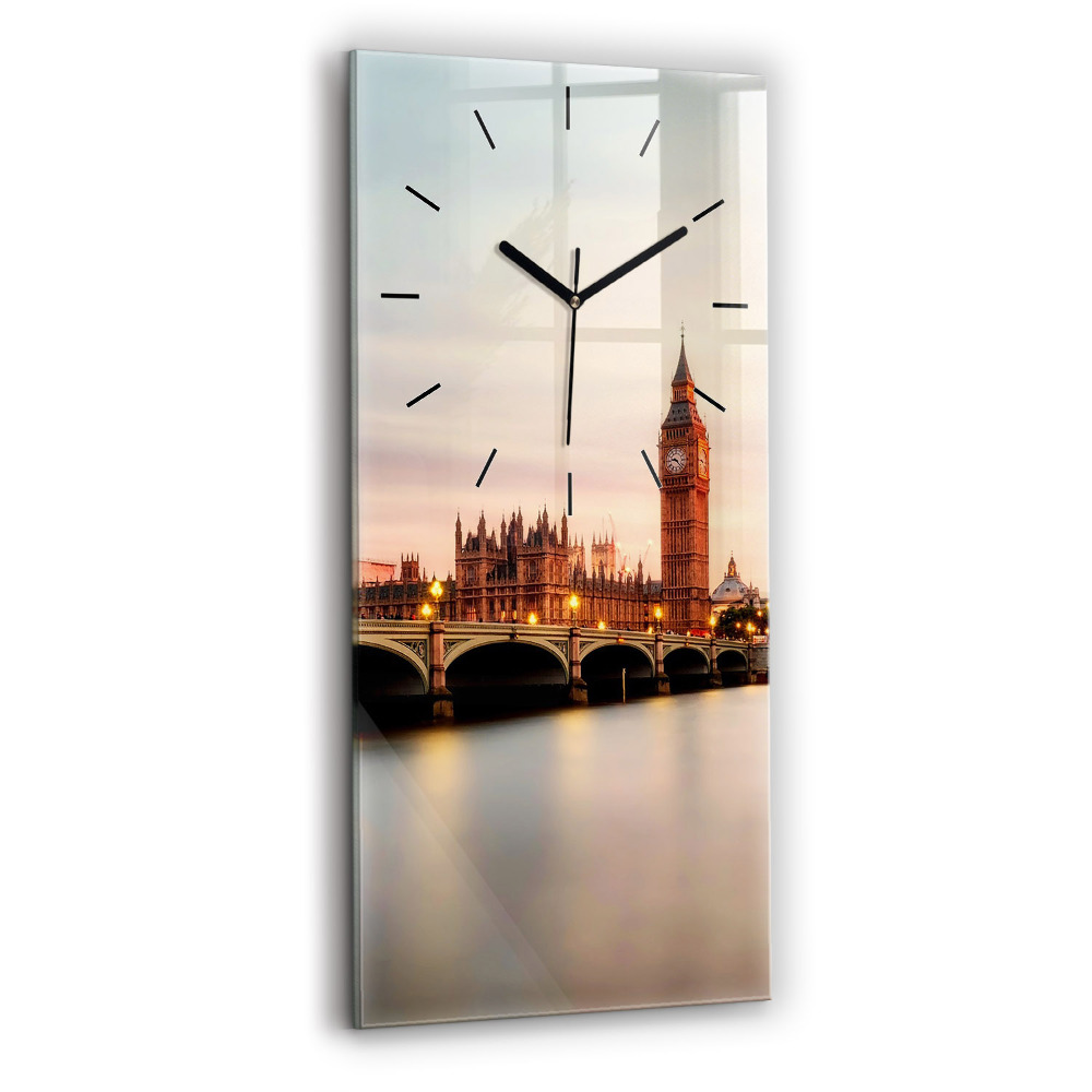 Négyszögletes fali üvegóra 30x60 Big Ben London látképe