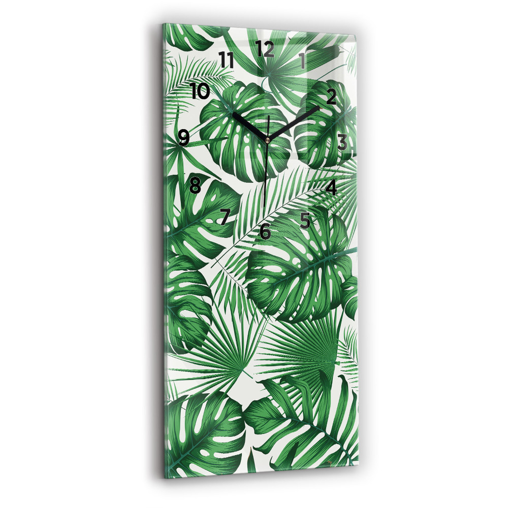 Függőleges üvegóra 30x60 Monstera levelek
