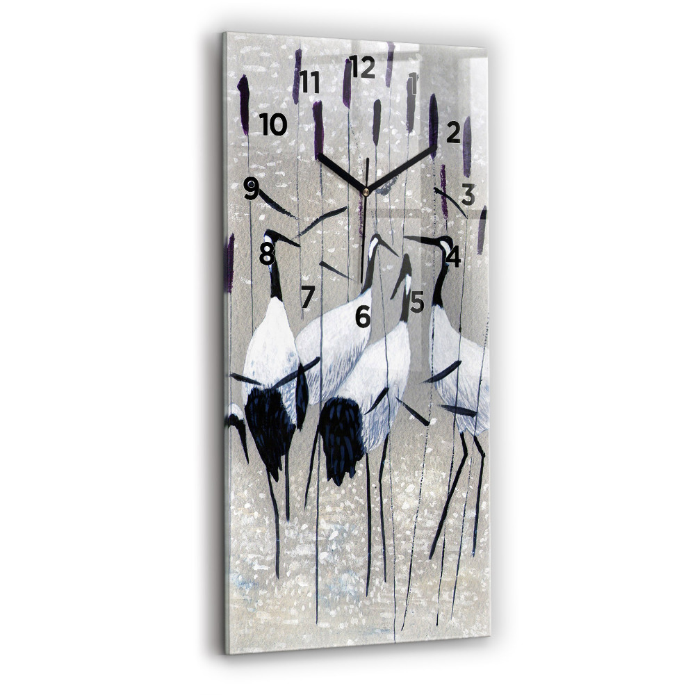 Négyszögletes fali üvegóra 30x60 Daruk a nádasban