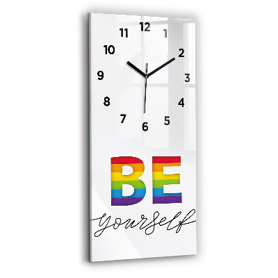 Négyszögletes üvegóra 30x60 A Légy önmagad felirat