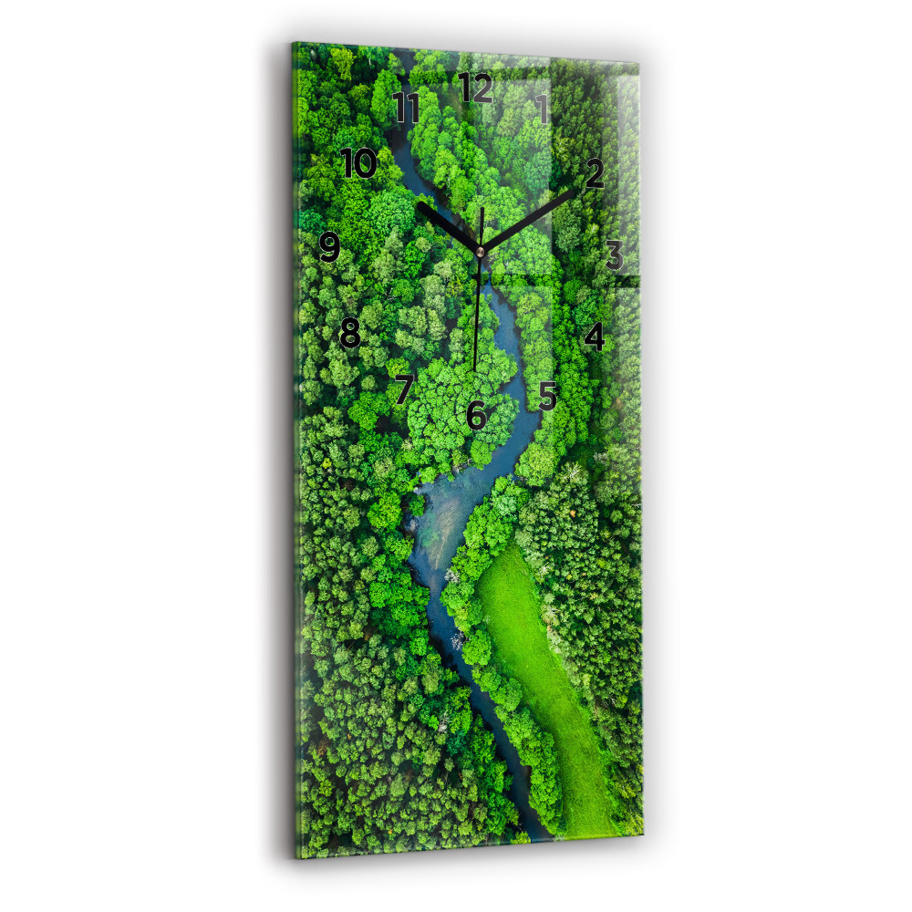 Négyszögletes üvegóra 30x60 Folyó az erdőben