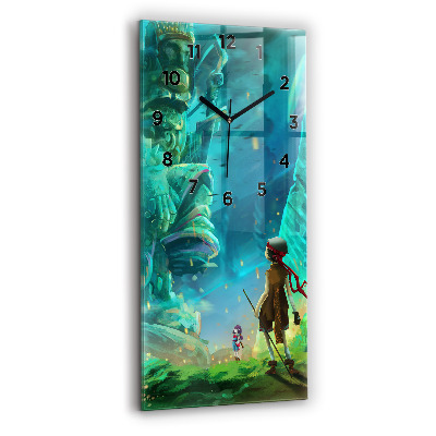 Négyszögletes fali üvegóra 30x60 Gyerekek az erdőben