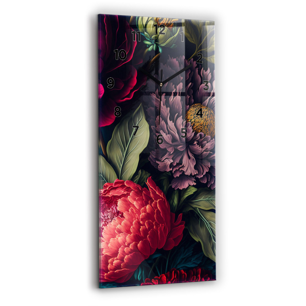 Négyszögletes üvegóra 30x60 Vintage virágcsokor