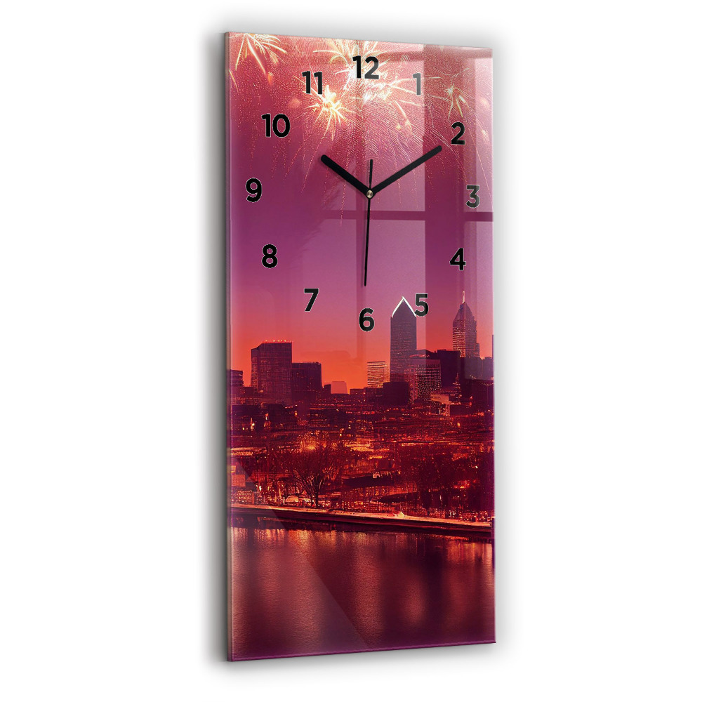 Négyszögletes üvegóra 30x60 Város éjszaka Philadelphiában