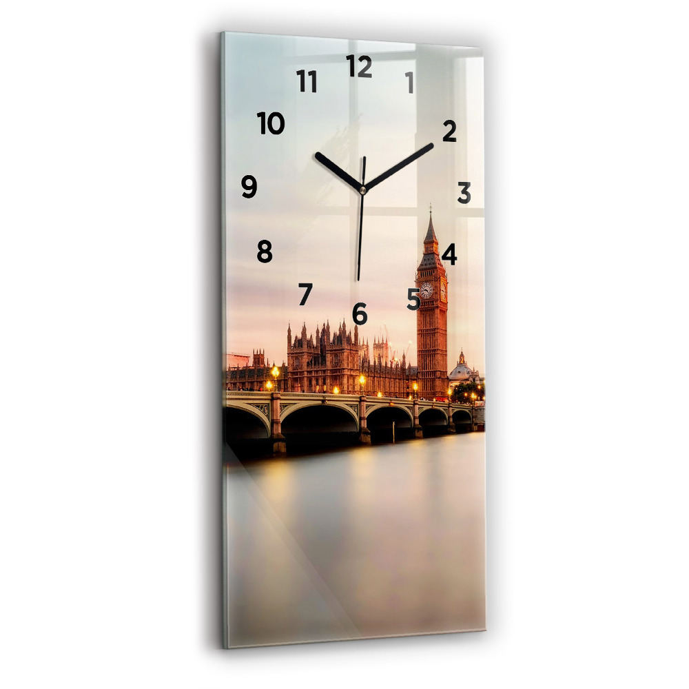 Négyszögletes fali üvegóra 30x60 Big Ben London látképe