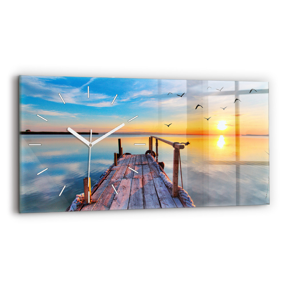 Négyszögletes üvegóra vízszintesen 60x30 Tó mólója