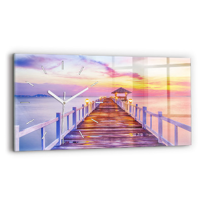 Üvegóra vízszintesen 60x30 Híd a kikötőben este