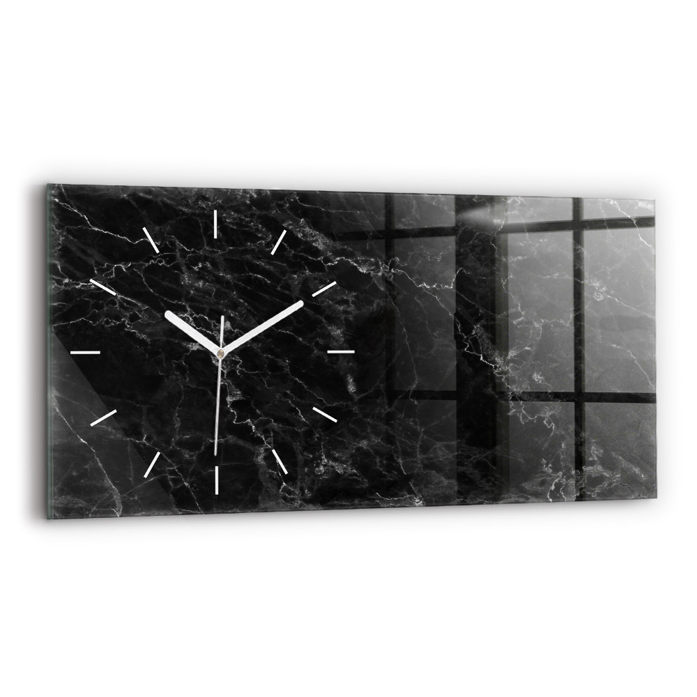 Négyszögletes üvegóra vízszintesen 60x30 Sötét márvány