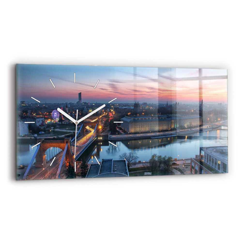 Négyszögletes üvegóra vízszintesen 60x30 Wrocław egy drónról