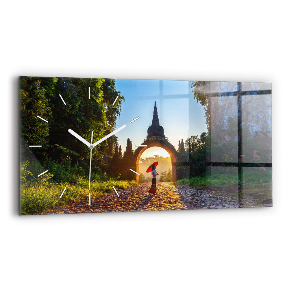 Négyszögletes üvegóra vízszintesen 60x30 Surat Thani Park Thaiföld