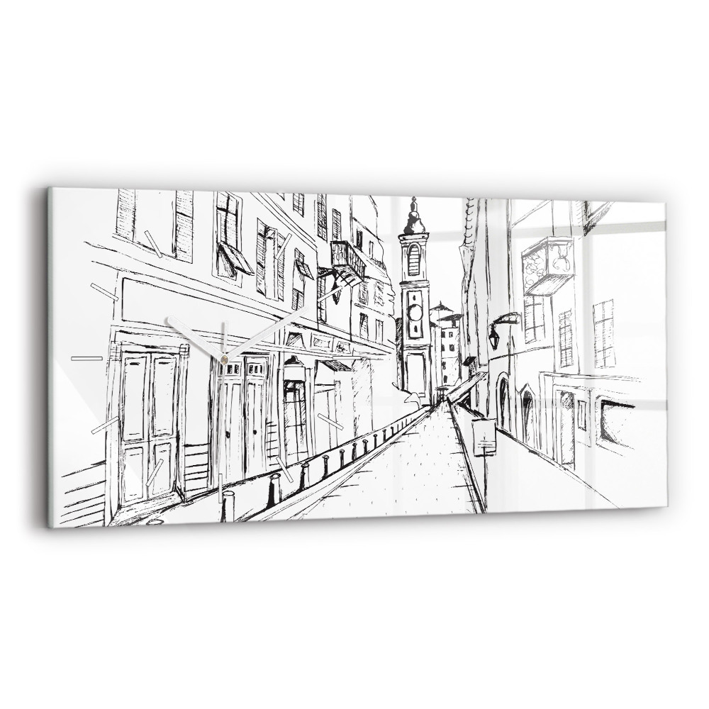 Vízszintes üvegóra 60x30 Provence város rajza