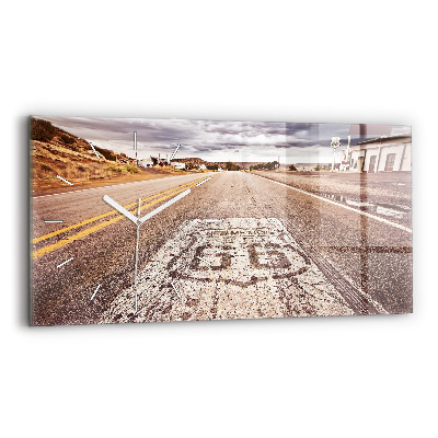 Vízszintes üvegóra 60x30 Route 66 USA
