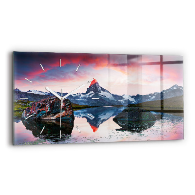Vízszintes üvegóra 60x30 Stellisee Matterhorn-tó