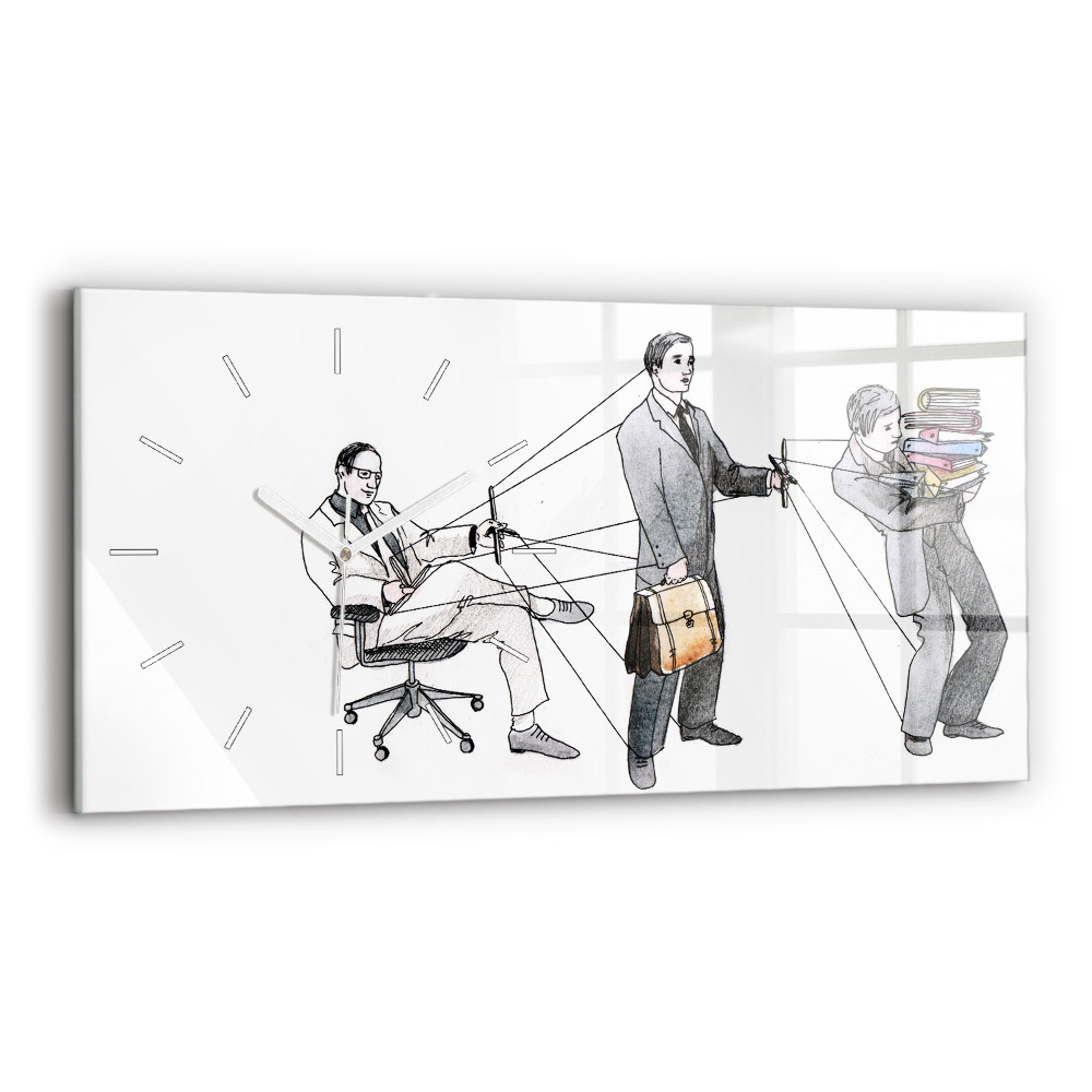 Négyszögletes üvegóra vízszintesen 60x30 Bábemberek