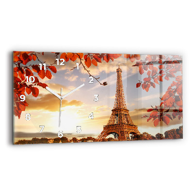 Vízszintes üvegóra 60x30 Eiffel-torony