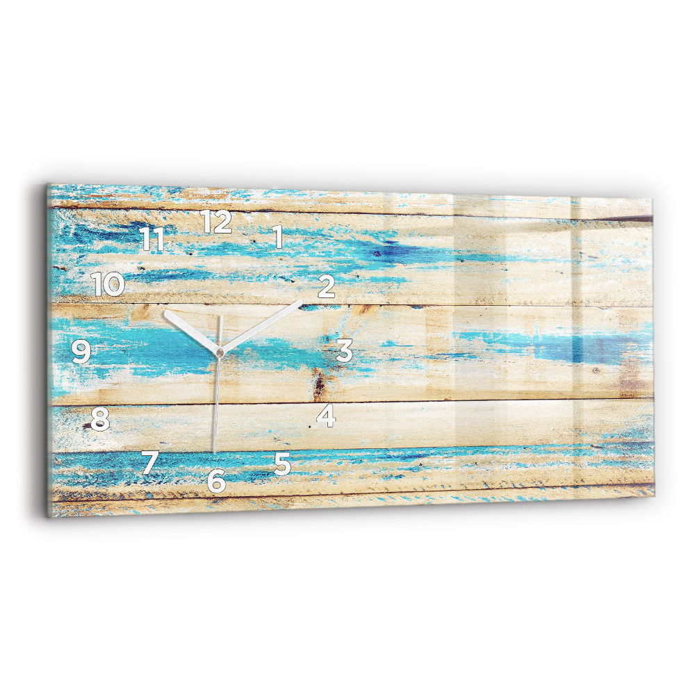 Négyszögletes üvegóra vízszintesen 60x30 Karcos fa