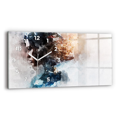 Négyszögletes üvegóra vízszintesen 60x30 A múlt a tarkó mögött