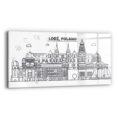 Üvegóra vízszintesen 60x30 Łódźi építészeti panoráma