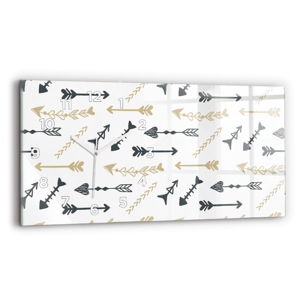 Négyszögletes üvegóra vízszintesen 60x30 Geometrikus csípőminta