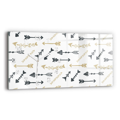 Négyszögletes üvegóra vízszintesen 60x30 Geometrikus csípőminta