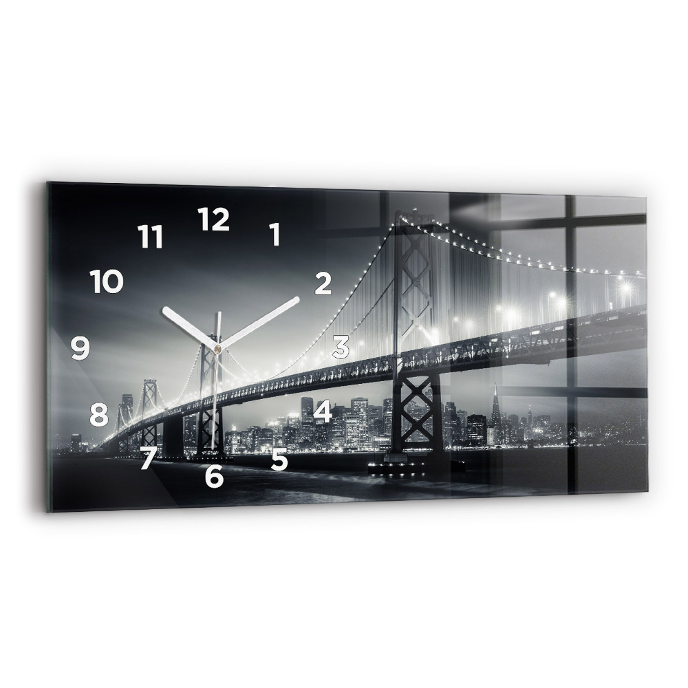 Vízszintes üvegóra 60x30 Híd éjszaka San Francisco