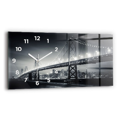 Vízszintes üvegóra 60x30 Híd éjszaka San Francisco