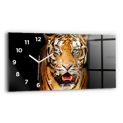 Négyszögletes üvegóra vízszintesen 60x30 Tigris - vad szem