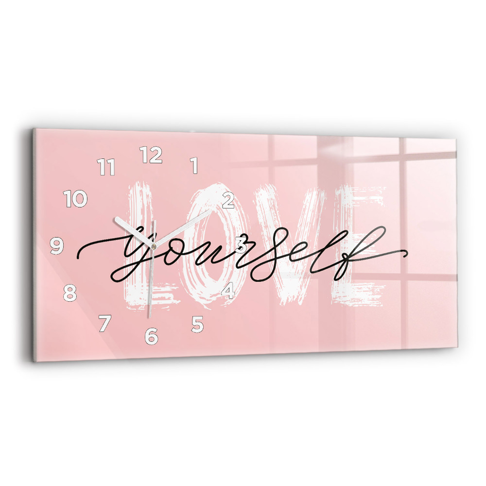 Vízszintes üvegóra 60x30 Szeresd magad felirat