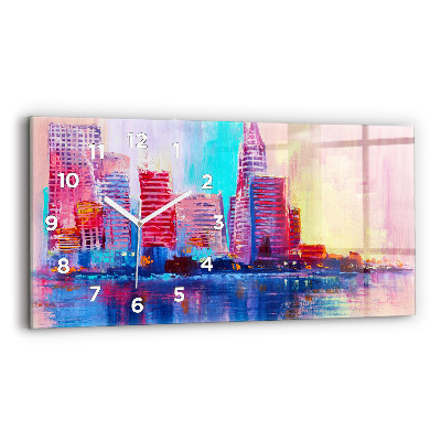 Vízszintes üvegóra 60x30 Absztrakt felhőkarcolók