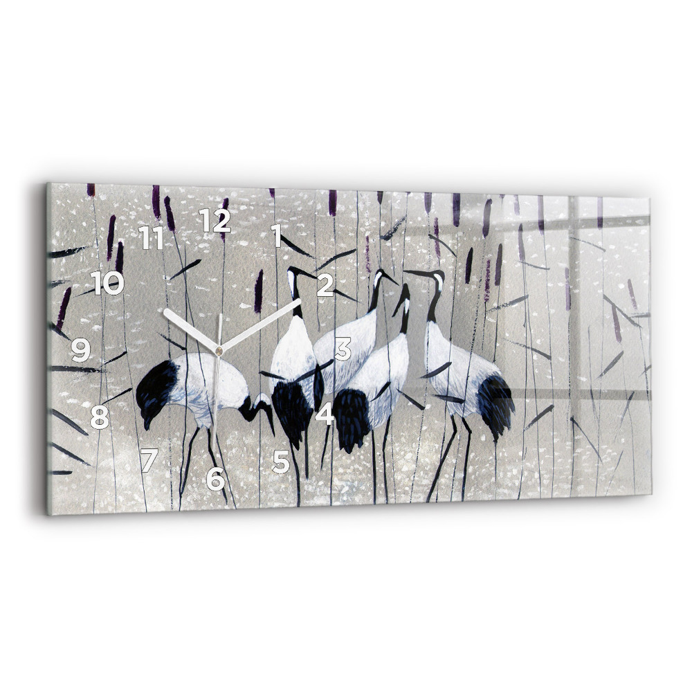 Négyszögletes üvegóra vízszintesen 60x30 Daruk a nádasban