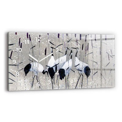 Négyszögletes üvegóra vízszintesen 60x30 Daruk a nádasban