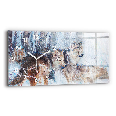 Üvegóra vízszintesen 60x30 Farkasok az erdőben